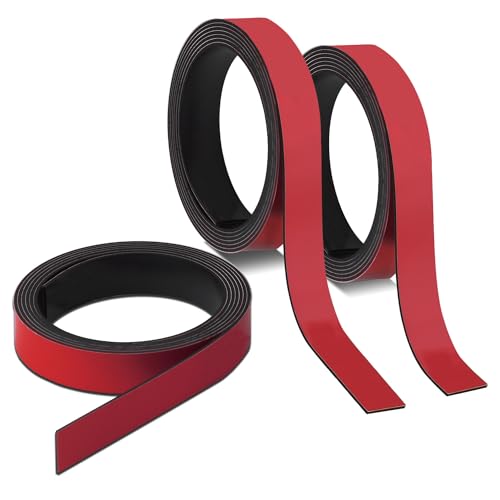 3x Magnet-Streifen Rot I ca. 1 cm x 1 m Magnetband zum markieren einteilen auf Whiteboards Lager-Regale Kalender I Magnet-Etiketten I mag_237 von Magstick
