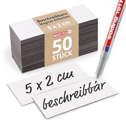 Magstick Magnetstreifen 50 Stück I 5 x 2 cm I beschreibbar zum beschriften wiederverwendbar zuschneidbar abwischbar I Magnet-etiketten Haftstreifen Magnetkarten für White-board Kanban Scrum I mag167 Magstick Magnetstreifen 50 Stück I 5 x 2 cm I beschreibbar zum beschriften wiederverwendbar zuschneidbar abwischbar I Magnet-etiketten Haftstreifen Magnetkarten für White-board Kanban Scrum I mag167 von Magstick