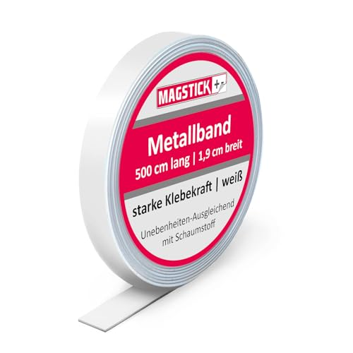 Selbstklebende Stahlblech Magnet-Wandleiste als Haftgrund für Magnete I 19 mm Breit 5 Meter Lang (2x 2,5 m) I Magnetleiste I einfach zuschneidbar I für Magnete I mag245 von Magstick