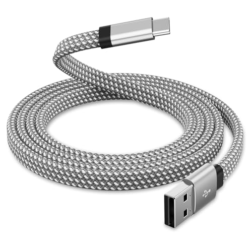 Magtame Magnetic USB C Kabel, Coiled USB A zu USB C Kabel, 1M USB C Ladekabel, Flach Typ schnelles Ladekabel Kompatibel mit Samsung für USB C Gerät für Pad, Silber von Magtame