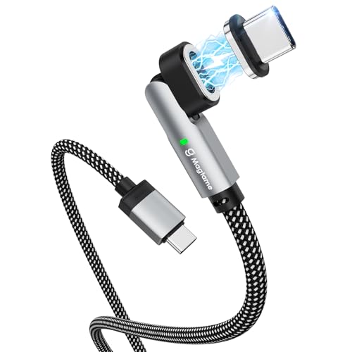 Magtame Magnetic USB C auf USB C Kabel 100W Rechteckiger Winkel, 1.5M Magnetic Ladekabel, 90 Grad Datentransfer Typ C Kabel geflochten Kompatibel mit Phone 15 Plus/Pro/Max, MacBook, Switch Magtame Magnetic USB C auf USB C Kabel 100W Rechteckiger Winkel, 1.5M Magnetic Ladekabel, 90 Grad Datentransfer Typ C Kabel geflochten Kompatibel mit Phone 15 Plus/Pro/Max, MacBook, Switch von Magtame