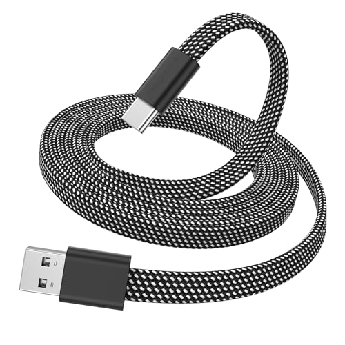 Magtame USB A zu USB C Kabel 1.5M flaches magnetisches Ladekabel, gewickeltes USB C Kabel, einziehbares Typ C Schnellladekabel, flexibles USB C Kabel kompatibel für Phone 15 Pro Max, Samsung, Pad von Magtame