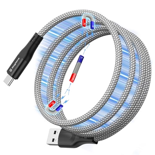 Magtame magnetisches USB-C-Kabel, gewickeltes USB-A-zu-USB-C-Kabel, 1.5M einziehbares USB-C-Kabel, Nylon geflochtenes Typ C Schnellladekabel, USB-C-Kabel kompatibel mit Samsung, Pad Magtame magnetisches USB-C-Kabel, gewickeltes USB-A-zu-USB-C-Kabel, 1.5M einziehbares USB-C-Kabel, Nylon geflochtenes Typ C Schnellladekabel, USB-C-Kabel kompatibel mit Samsung, Pad von Magtame