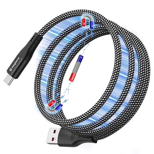 Magtame magnetisches USB-C-Kabel, gewickeltes USB-A-zu-USB-C-Kabel, 1.5M einziehbares USB-C-Kabel, Nylon geflochtenes Typ C Schnellladekabel, USB-C-Kabel kompatibel mit Samsung, Pad Magtame magnetisches USB-C-Kabel, gewickeltes USB-A-zu-USB-C-Kabel, 1.5M einziehbares USB-C-Kabel, Nylon geflochtenes Typ C Schnellladekabel, USB-C-Kabel kompatibel mit Samsung, Pad von Magtame