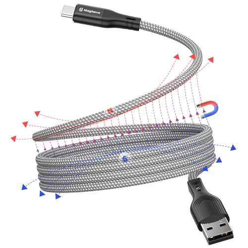 Magtame Magnetisches USB-C-Kabel - Gewickeltes USB-A-zu-USB-C, 1M Einziehbar, Nylon Geflochten, Typ C Schnellladekabel - Kompatibel Mit Samsung Magtame Magnetisches USB-C-Kabel - Gewickeltes USB-A-zu-USB-C, 1M Einziehbar, Nylon Geflochten, Typ C Schnellladekabel - Kompatibel Mit Samsung von Magtame