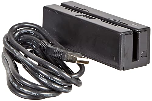 MagTek 21040108 Kartenleser mit 3 Streifen und USB-Tastatur-Emulation und 15,2 cm langes Kabel, 127 cm/s Swipe Speed, Schwarz von Magtek