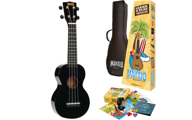 Mahalo Rainbow Ukulele Black - Learn 2 Play Pack von Mahalo
