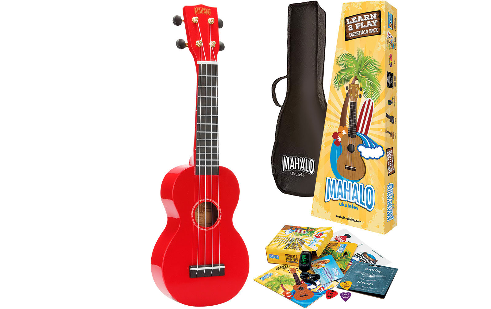 Mahalo Rainbow Ukulele Red - Learn 2 Play Pack von Mahalo