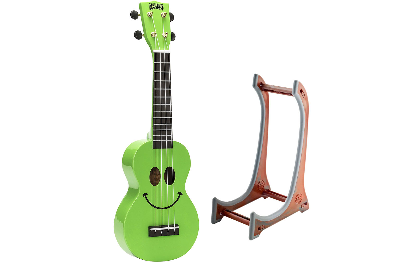Mahalo Smiley Ukulele Green Set inkl. Ukulelenständer Mahalo Smiley Ukulele Green Set inkl. Ukulelenständer von Mahalo