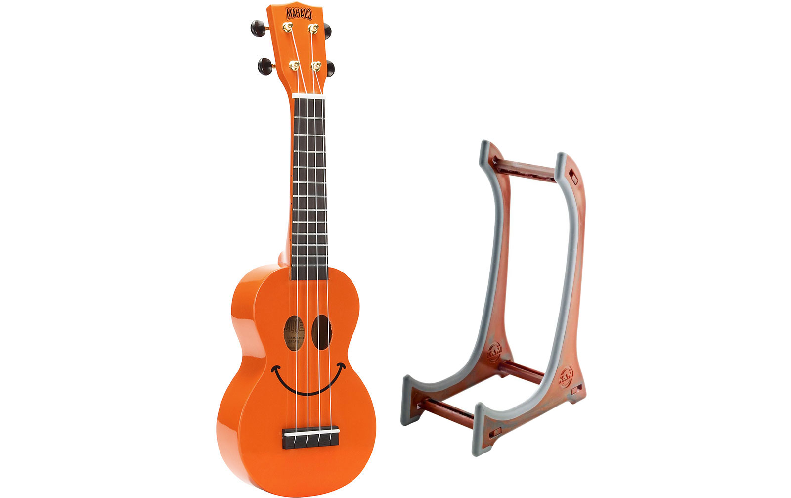 Mahalo Smiley Ukulele Orange Set inkl. Ukulelenständer Mahalo Smiley Ukulele Orange Set inkl. Ukulelenständer von Mahalo