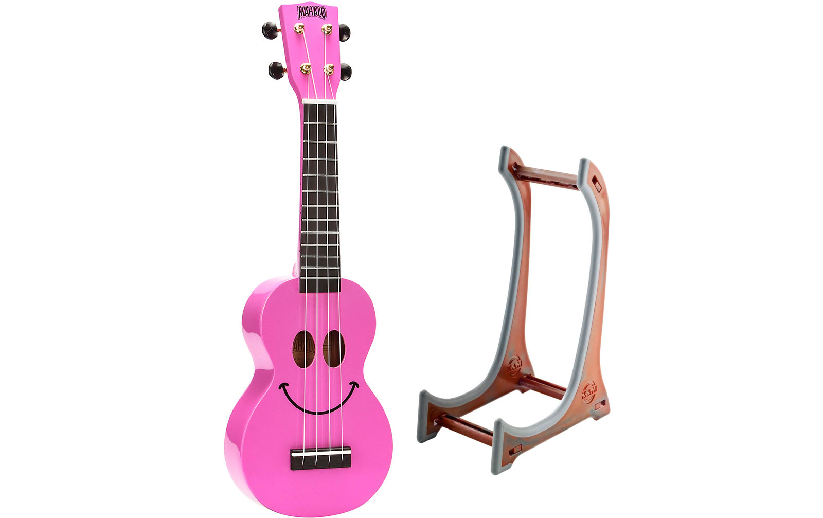 Mahalo Smiley Ukulele Pink Set inkl. Ukulelenständer Mahalo Smiley Ukulele Pink Set inkl. Ukulelenständer von Mahalo