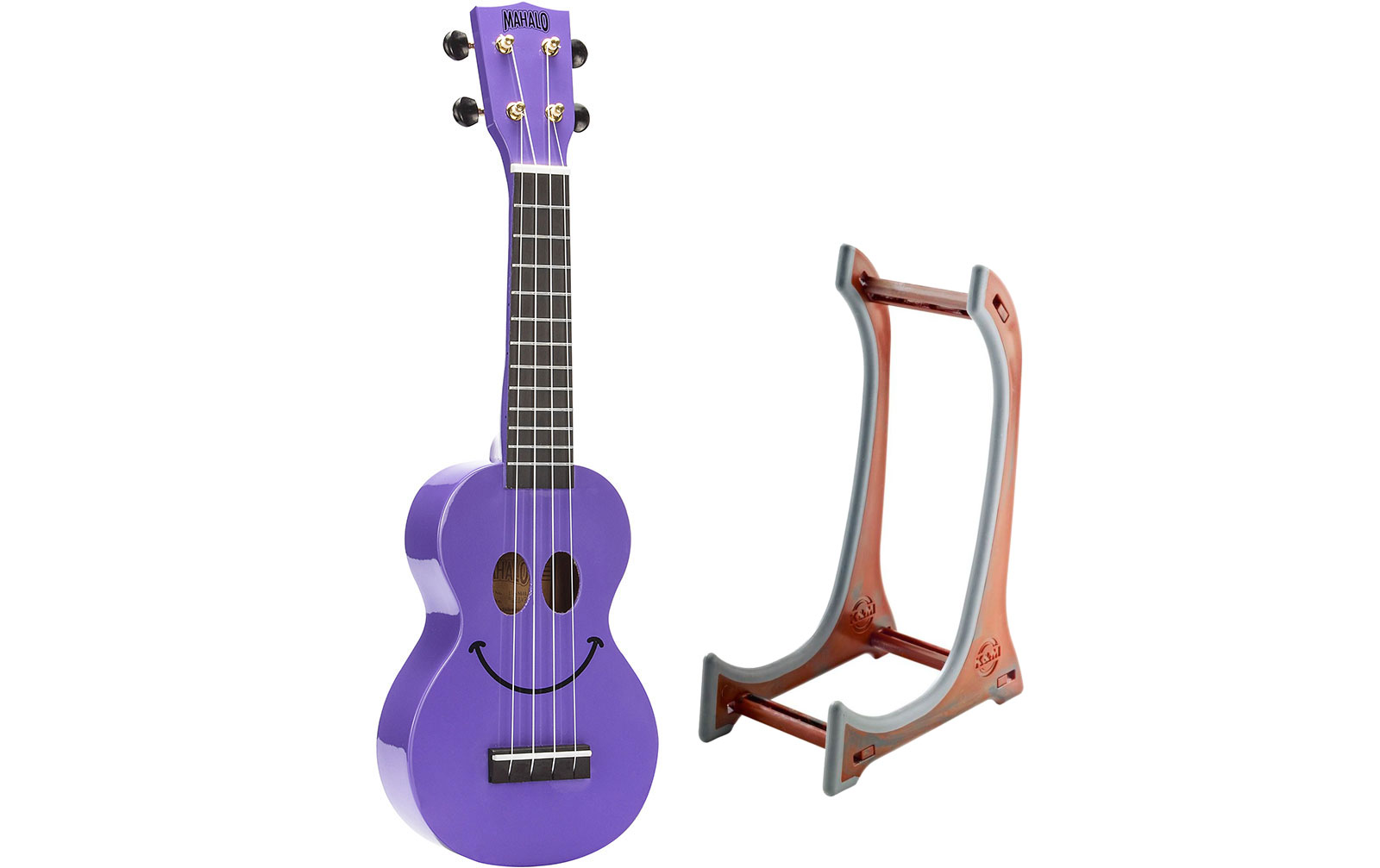 Mahalo Smiley Ukulele Purple Set inkl. Ukulelenständer Mahalo Smiley Ukulele Purple Set inkl. Ukulelenständer von Mahalo