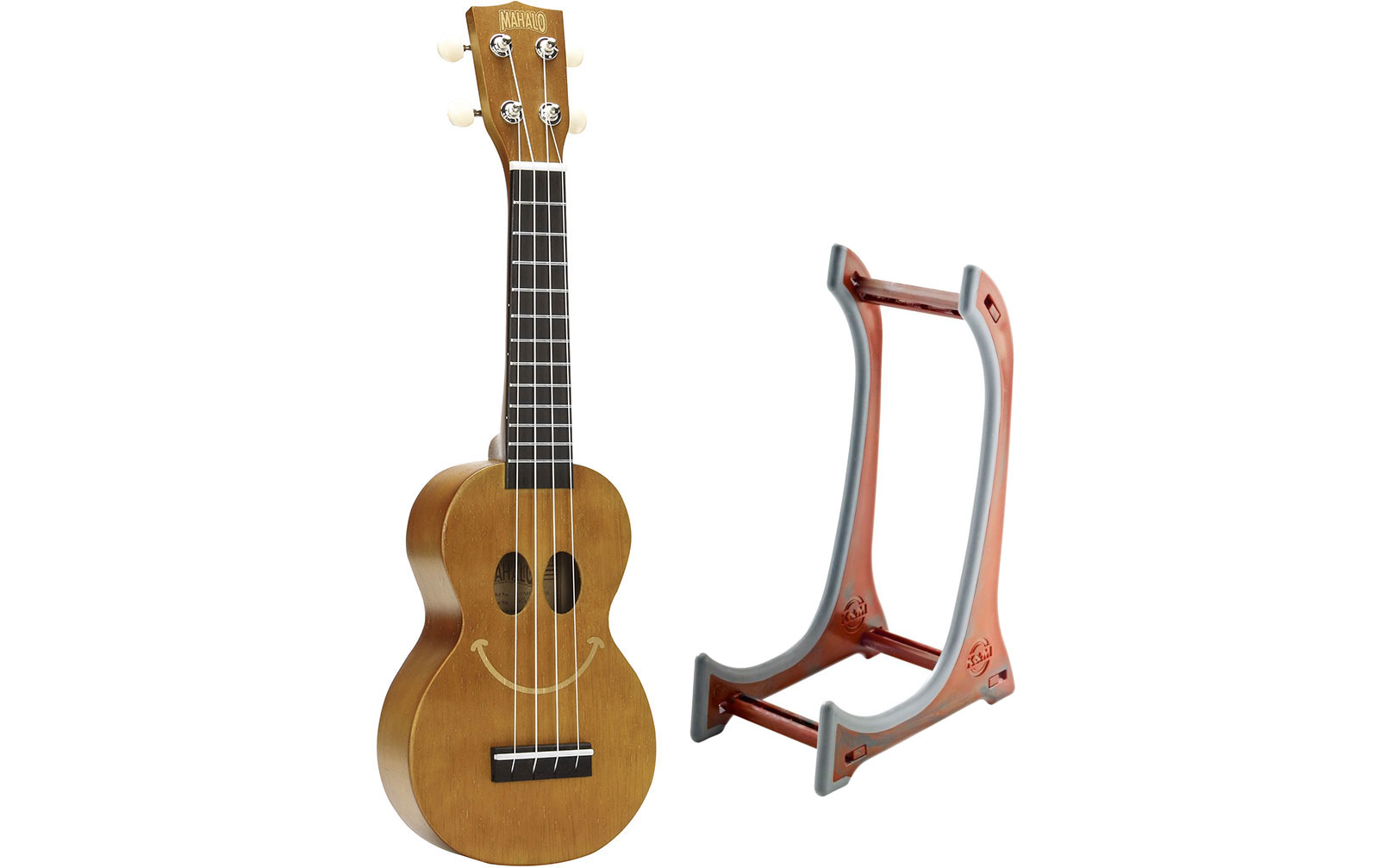 Mahalo Smiley Ukulele Trans Brown Set inkl. Ukulelenständer Mahalo Smiley Ukulele Trans Brown Set inkl. Ukulelenständer von Mahalo