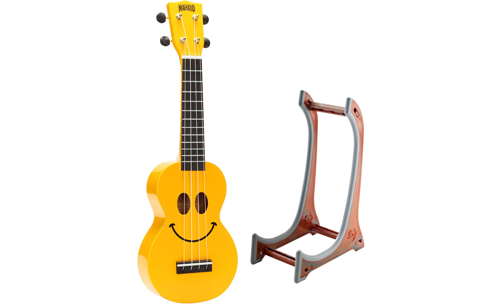 Mahalo Smiley Ukulele Yellow Set inkl. Ukulelenständer Mahalo Smiley Ukulele Yellow Set inkl. Ukulelenständer von Mahalo