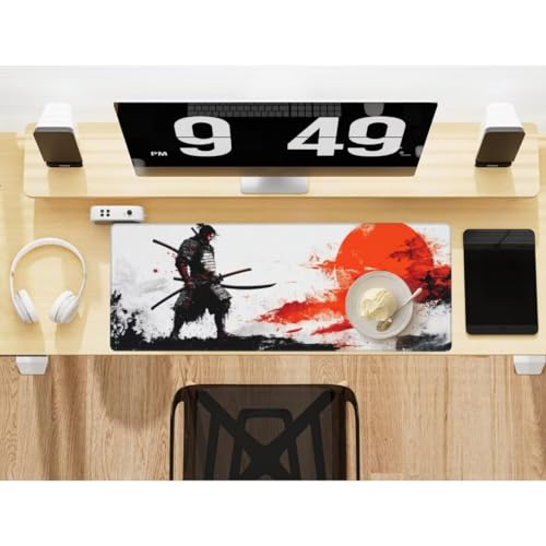 Mauspad XXL Japanisch Mauspad 600 x 300 mm, Gaming Mousepad xxl Mauspad Samurai Schreibtischunterlage, Wasserdicht Mouse Pad Groß Rutschfeste Unterseite Desk Mat Gaming Zubehör Für Office Home -580HDM von Mahoxua