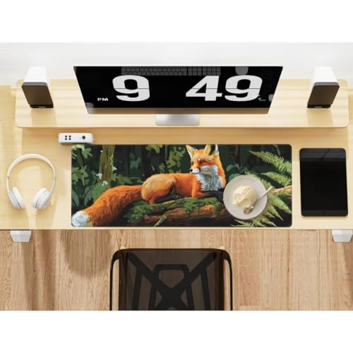 Mahoxua Mauspad XXL Süßer Fuchs 1000 x 500 mm, Gaming Mousepad xxl Wasserdicht, Rutschfeste Unterseite, Schreibtischunterlage, Desk Mat Gaming Zubehör für Office Home -525HDM von Mahoxua