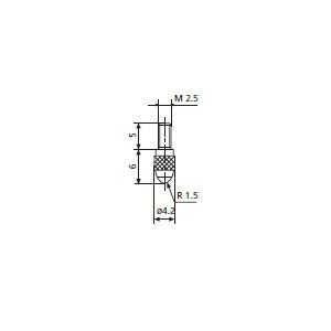 Mahr 4360003 901R Standard-Kontaktstelle für Marcator-Blinker, 6 mm Länge, rubinrot von Mahr