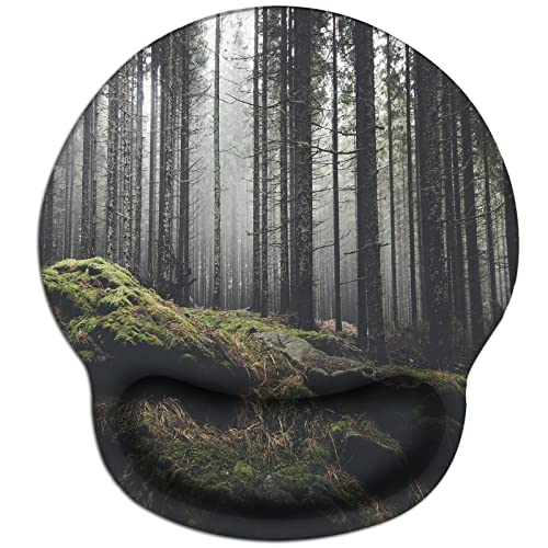 Ergonomisches Mauspad mit Handgelenkstütze, Forest Gaming Mauspad, Wasserdichte Schreibtischunterlage, rutschfeste Gummiunterseite, glatte Nähkante, geeignet für Büro Zuhause Laptop, 9,9 x 9,1 Zoll Ergonomisches Mauspad mit Handgelenkstütze, Forest Gaming Mauspad, Wasserdichte Schreibtischunterlage, rutschfeste Gummiunterseite, glatte Nähkante, geeignet für Büro Zuhause Laptop, 9,9 x 9,1 Zoll von Mahrokh