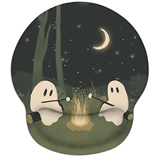 Good Night Mauspad mit Handgelenkstütze, Ergonomisches Mauspad für Kabellose Maus, Niedliches Mauspad mit rutschfester Gummiunterseite für Home Office Gaming Arbeiten Computer Laptop, 9,9 x 9,1 Zoll von Mahrokh