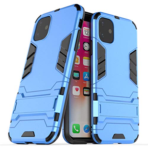 Hülle für Apple iPhone 11 (6,1 Zoll) 2 in 1 Hybrid Dual Layer Shell Armor Schutzhülle mit Standfunktion Case (Blau) von MaiJin