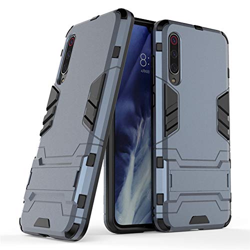 Hülle für Xiaomi Mi 9 Pro / Mi9 Pro 5G (6,39 Zoll) 2 in 1 Hybrid Dual Layer Shell Armor Schutzhülle mit Standfunktion Case (Blau Schwarz) von MaiJin