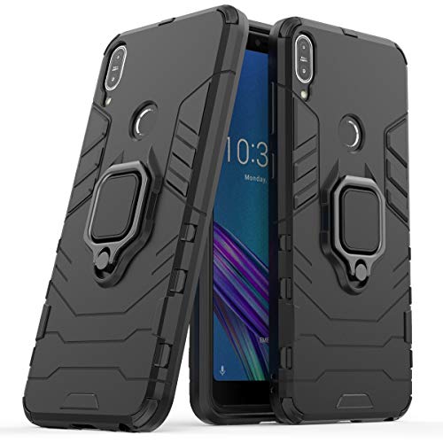 Kompatibel mit ASUS ZenFone Max Pro (ZB602KL) Hülle, Ring Ständer Magnetischer Handyhalter Auto Caseme Schutzhülle Case für Asus ZenFone Max Pro (M1) ZB602KL (Schwarz) von MaiJin