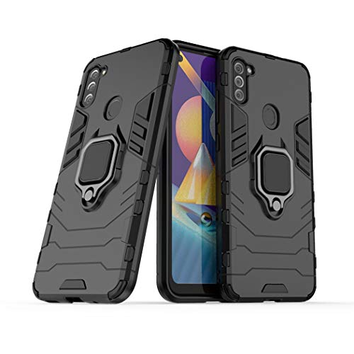 Kompatibel mit Galaxy A11 Hülle, Ring Ständer Magnetischer Handyhalter Auto Caseme Schutzhülle Case für Samsung Galaxy A11 (Schwarz) von LuluMain