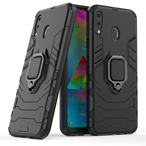 Kompatibel mit Galaxy M20 Hülle, Ring Ständer Magnetischer Handyhalter Auto Caseme Schutzhülle Case für Samsung Galaxy M20 (Schwarz) von MaiJin