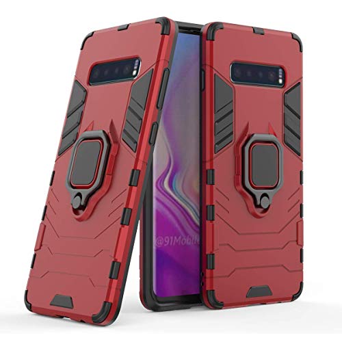 LuluMain Kompatibel mit Galaxy S10+ Hülle, Ring Ständer Magnetischer Handyhalter Auto Caseme Schutzhülle Case für Samsung Galaxy S10 Plus (Rot) von MaiJin