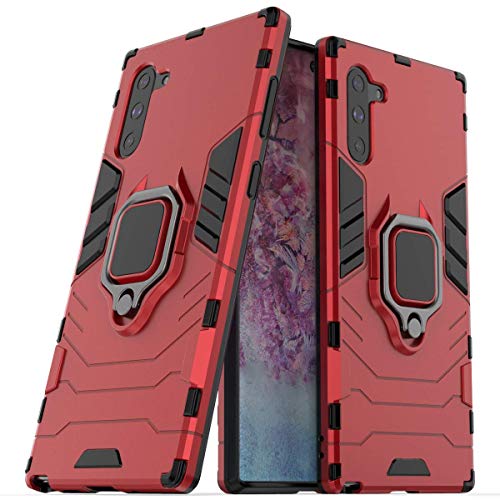 LuluMain Kompatibel mit Samsung Galaxy Note 10, Galaxy Note10 5G Hülle, Ring Ständer Magnetischer Handyhalter Auto Caseme Schutzhülle Case (Rot) von MaiJin