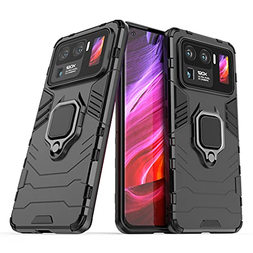 Kompatibel mit Xiaomi Mi 11 Ultra Hülle, Ring Ständer Magnetischer Handyhalter Auto Caseme Schutzhülle Case (Schwarz) von MaiJin