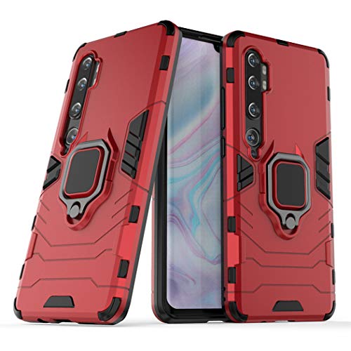 LuluMain Kompatibel mit Xiaomi Mi Note 10, Mi Note10 Pro, Mi CC9 Pro Hülle, Ring Ständer Magnetischer Handyhalter Auto Caseme Schutzhülle Case (Rot) von MaiJin