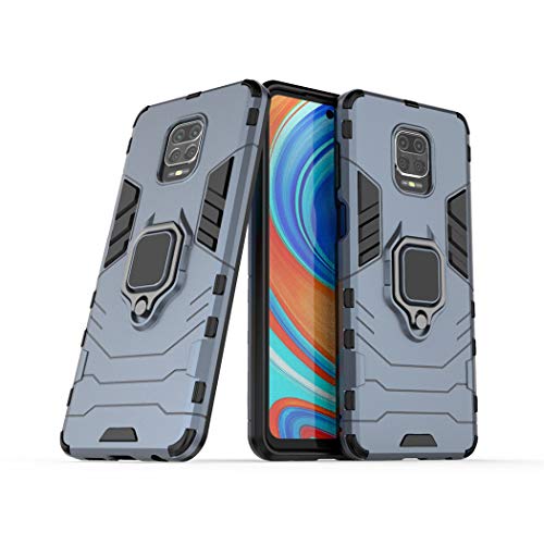 LuluMain Kompatibel mit Xiaomi Mi Redmi Note 9S, Redmi Note9 Pro, Redmi Note 9 Pro Max Hülle, Ring Ständer Magnetischer Handyhalter Auto Caseme Schutzhülle Case (Navy Blau) von MaiJin