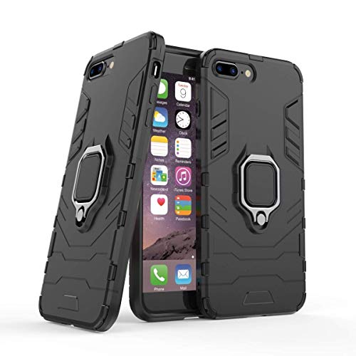 Kompatibel mit iPhone 7 Plus, 8 Plus Hülle, Ring Ständer Magnetischer Handyhalter Auto Caseme Schutzhülle Case für Apple iPhone 7 Plus, iPhone 8 Plus (Schwarz) von MaiJin