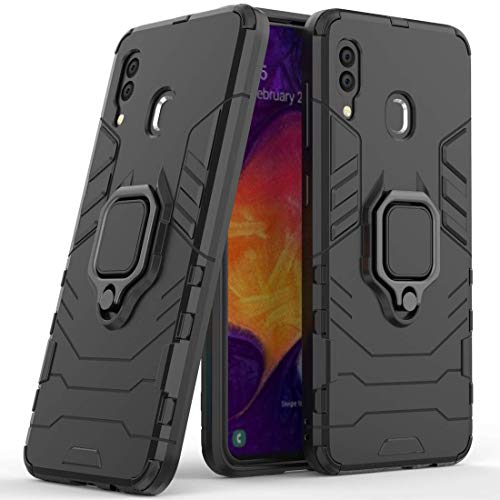 LuluMain Kompatibel mit Galaxy A20, A30 Hülle, Ring Ständer Magnetischer Handyhalter Auto Caseme Schutzhülle Case für Samsung Galaxy A20, Galaxy A30 (Schwarz) von MaiJin