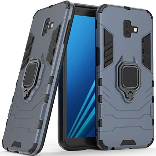 Kompatibel mit Galaxy J6+ (2018) Hülle, Ring Ständer Magnetischer Handyhalter Auto Caseme Schutzhülle Case für Samsung Galaxy J6 Plus (Navy Blau) von MaiJin