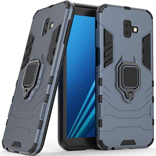LuluMain Kompatibel mit Galaxy J6+ (2018) Hülle, Ring Ständer Magnetischer Handyhalter Auto Caseme Schutzhülle Case für Samsung Galaxy J6 Plus (Navy Blau) von MaiJin