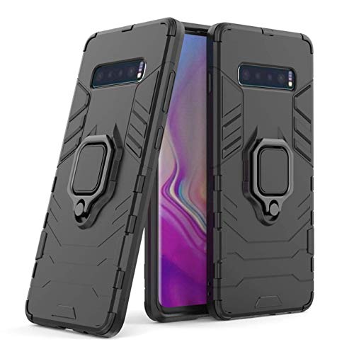 LuluMain Kompatibel mit Galaxy S10+ Hülle, Ring Ständer Magnetischer Handyhalter Auto Caseme Schutzhülle Case für Samsung Galaxy S10 Plus (Schwarz) von MaiJin