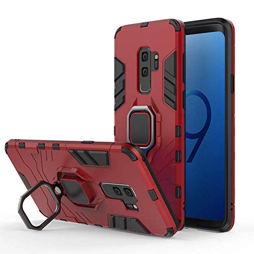 LuluMain Kompatibel mit Galaxy S9+ Hülle, Ring Ständer Magnetischer Handyhalter Auto Caseme Schutzhülle Case für Samsung Galaxy S9 Plus (Rot) von MaiJin