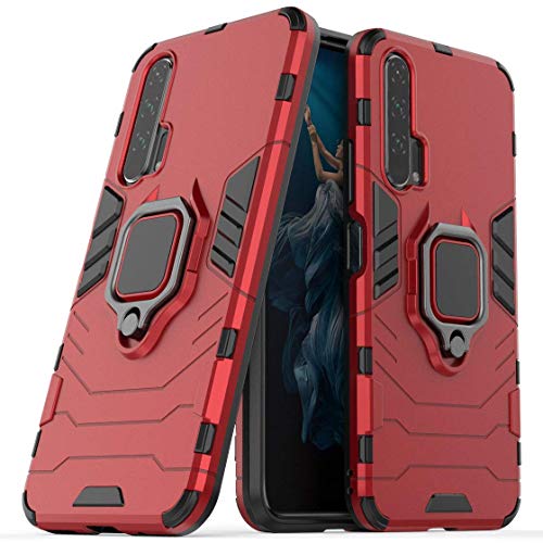 LuluMain Kompatibel mit Honor20 Pro Hülle, Ring Ständer Magnetischer Handyhalter Auto Caseme Schutzhülle Case für Huawei Honor 20 Pro (Rot) von MaiJin