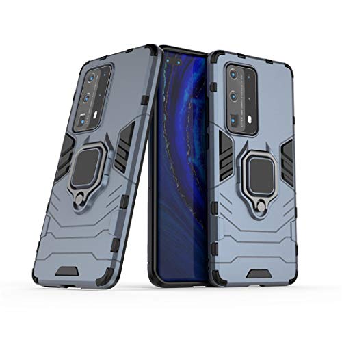 Kompatibel mit Huawei P40 Pro+ Hülle, Ring Ständer Magnetischer Handyhalter Auto Caseme Schutzhülle Case für Huawei P40 Pro Plus 5G (Navy Blau) von MaiJin