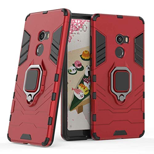 LuluMain Kompatibel mit Mi Mix 2 Hülle, Ring Ständer Magnetischer Handyhalter Auto Caseme Schutzhülle Case für Xiaomi Mi Mix2 (Rot) von MaiJin