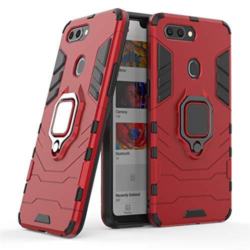 LuluMain Kompatibel mit Oppo R15 Hülle, Ring Ständer Magnetischer Handyhalter Auto Caseme Schutzhülle Case für Oppo R15 (Rot) von LuluMain