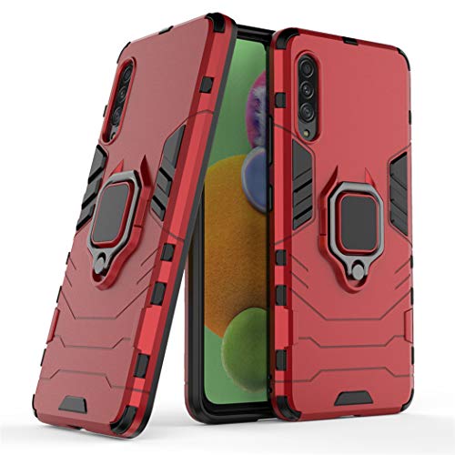 LuluMain Kompatibel mit Samsung Galaxy A90 5G Hülle, Ring Ständer Magnetischer Handyhalter Auto Caseme Schutzhülle Case (Rot) von MaiJin