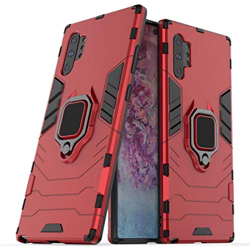 LuluMain Kompatibel mit Samsung Galaxy Note 10 Plus, Galaxy Note10 Plus 5G Hülle, Ring Ständer Magnetischer Handyhalter Auto Caseme Schutzhülle Case (Rot) von MaiJin