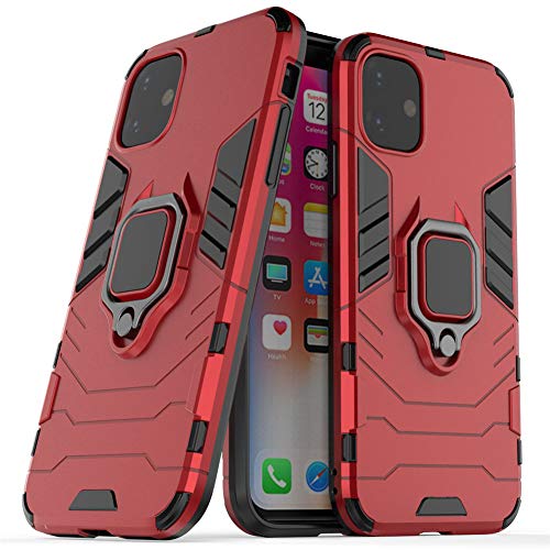 LuluMain Kompatibel mit iPhone11 Hülle, Ring Ständer Magnetischer Handyhalter Auto Caseme Schutzhülle Case für Apple iPhone 11 (Rot) von MaiJin