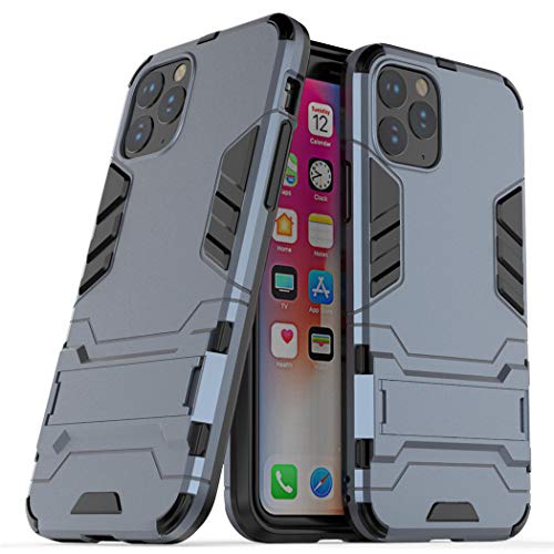 MaiJin Hülle für Apple iPhone 11 Pro (5,8 Zoll) 2 in 1 Hybrid Dual Layer Shell Armor Schutzhülle mit Standfunktion Case (Blau Schwarz) von MaiJin