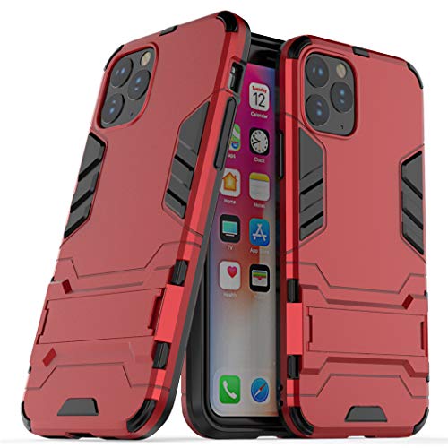 MaiJin Hülle für Apple iPhone 11 Pro (5,8 Zoll) 2 in 1 Hybrid Dual Layer Shell Armor Schutzhülle mit Standfunktion Case (Rot) von MaiJin