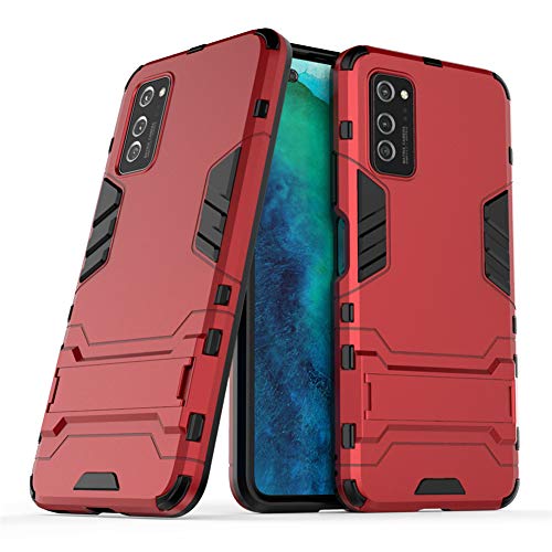 MaiJin Hülle für Huawei Honor V30 Pro (6,57 Zoll) 2 in 1 Hybrid Dual Layer Shell Armor Schutzhülle mit Standfunktion Case (Rot) von MaiJin