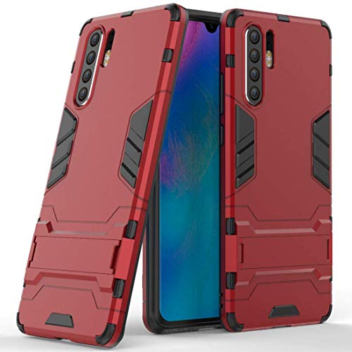 MaiJin Hülle für Huawei P30 Pro (6,47 Zoll) 2 in 1 Hybrid Dual Layer Shell Armor Schutzhülle mit Standfunktion Case (Rot) von MaiJin